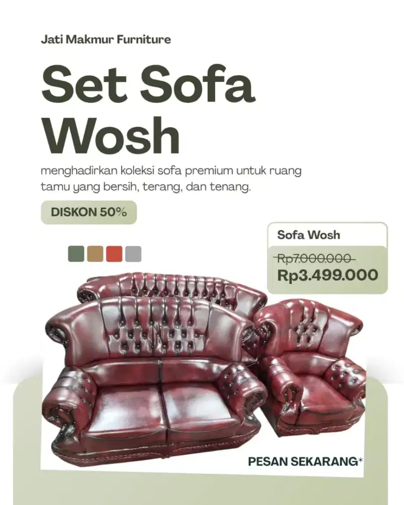 CUCI GUDANG! Dijual CEPAT! kursi wosh sofa wosh best quality