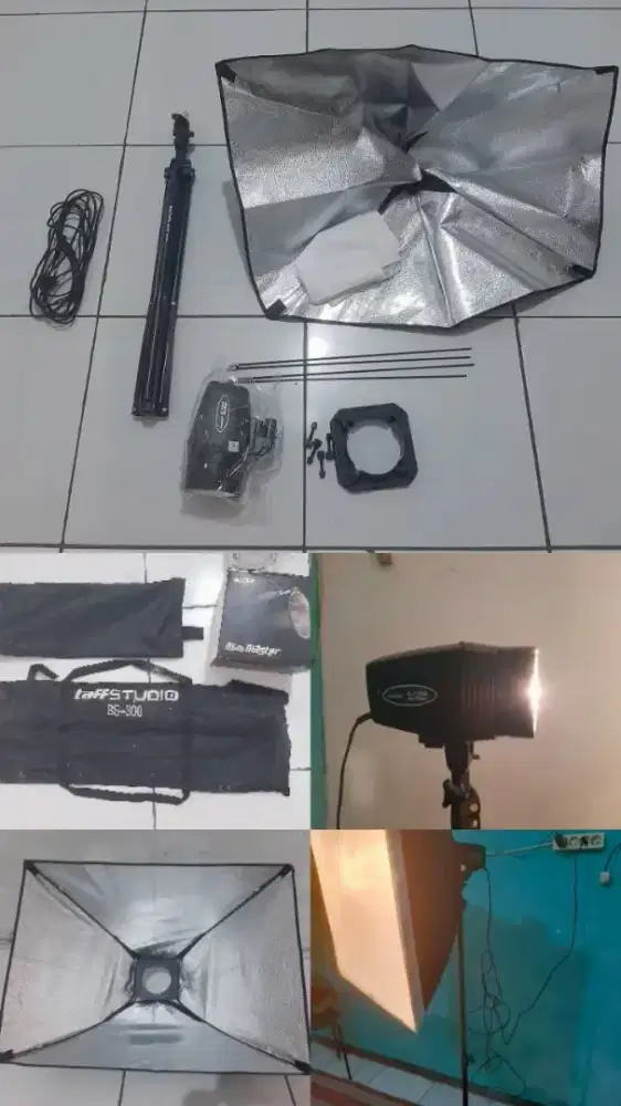Dijual Lampu Studio 1 Set dengan Light Stand & Softbox