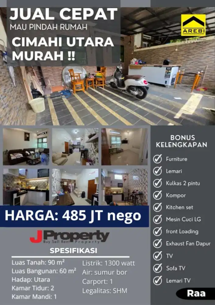 Jual BU RUMAH CIMAHI UTARA 400 JT AN SAJA CIMAHI UTARA Full furnished