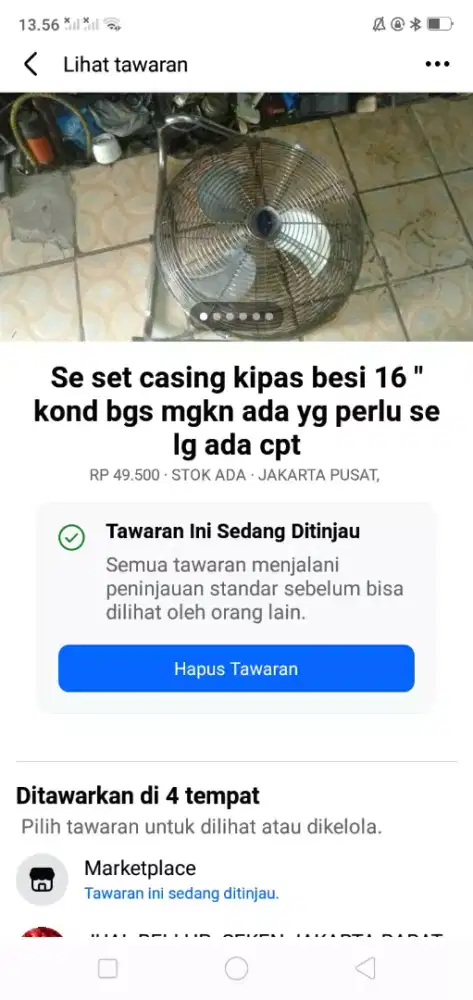 Casing kipas besi berkualitas UK 16 kond bgs mgkn ada yg perlu murah