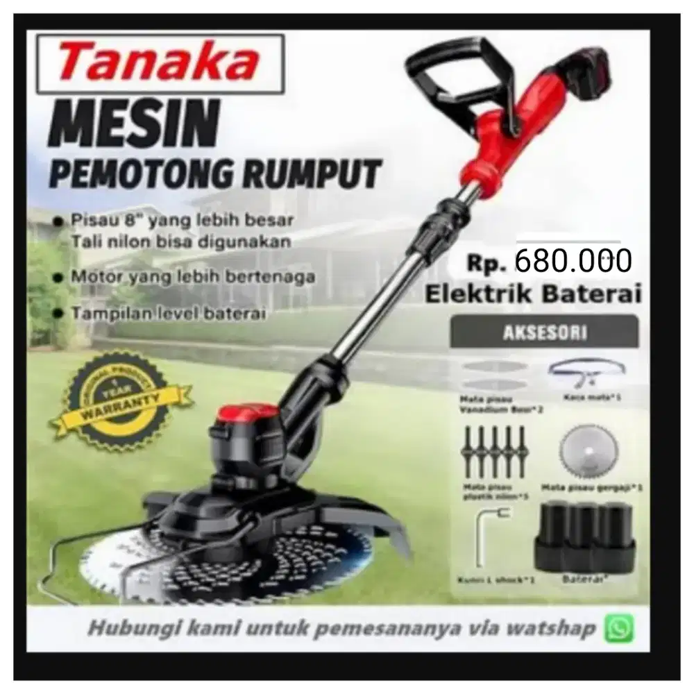 Alat potong rumput portable elektrik