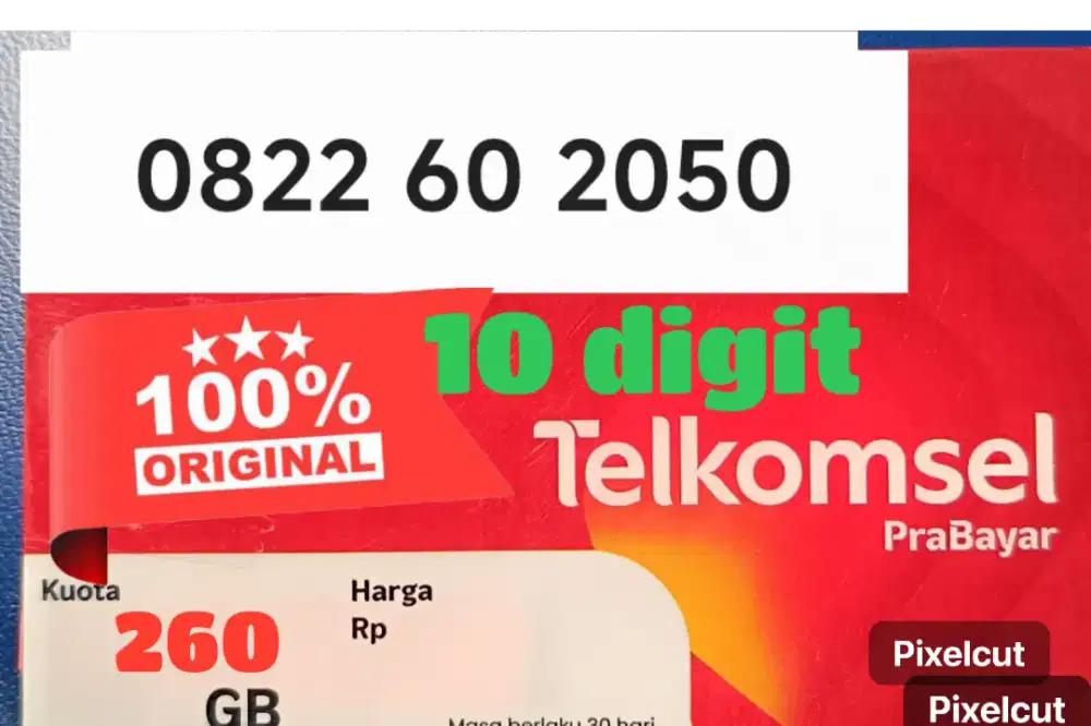 Nomor Cantik HOKI 10 digit Simpati
Telkomsel - Kouta 260 GB 1 Tahun