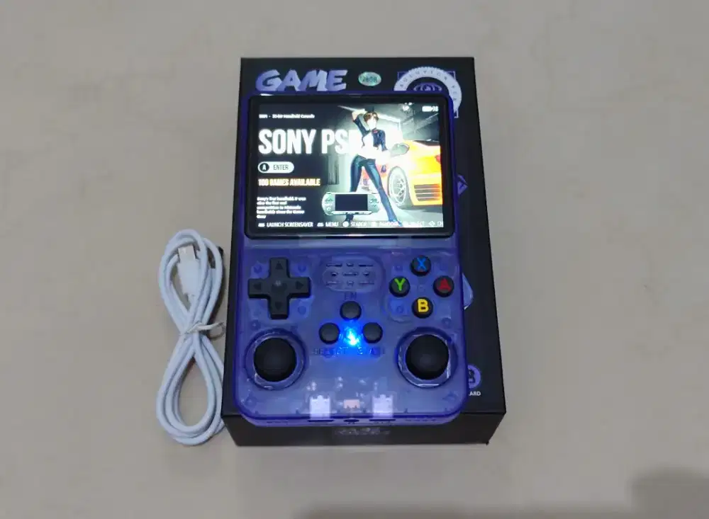 Game Console R36S 128GB purple siap main