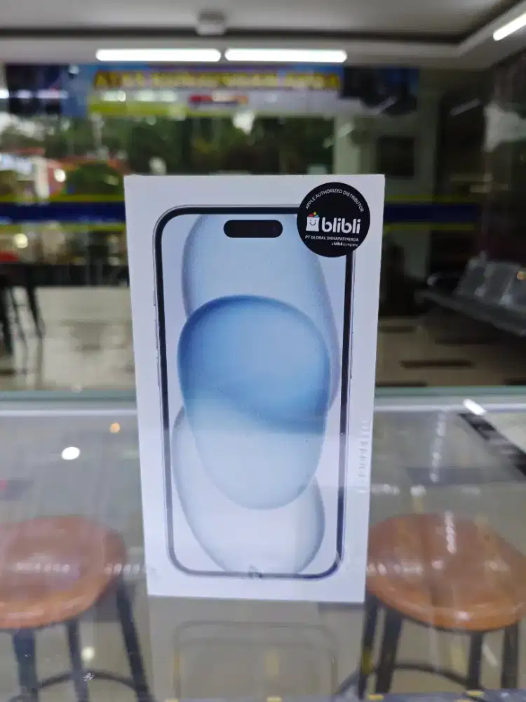 Iphone 15 biru blue BNIB garansi resmi tam ibox gdn blibli digimap