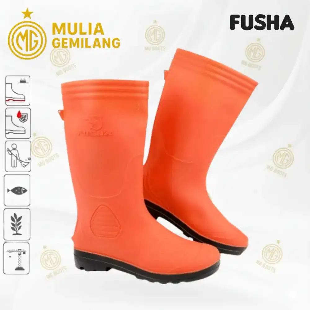 Sepatu Boot proyek MG BOOTS Orange SNI