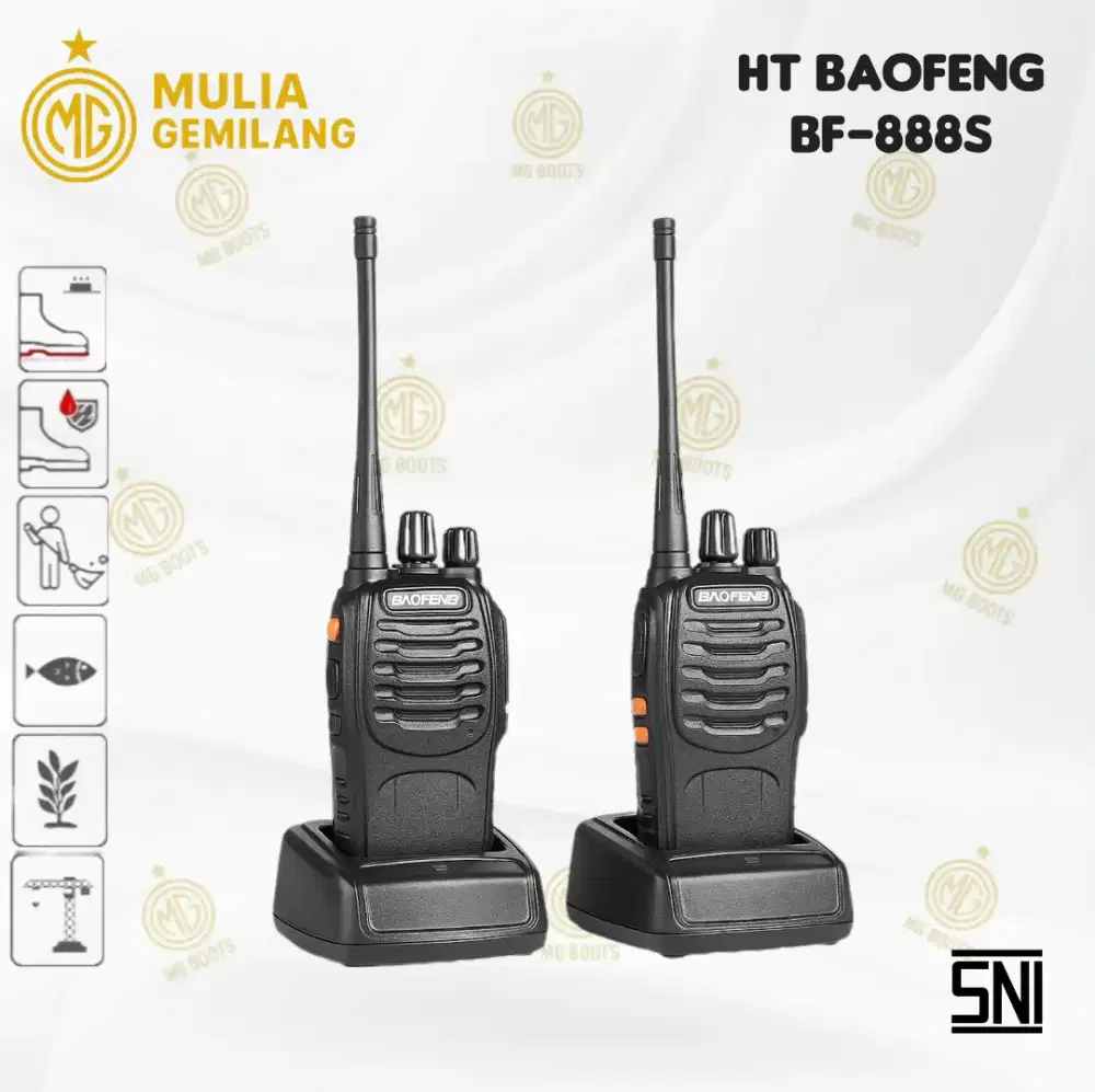 (2 Unit) HT Baofeng B888S Ori Jarak10km 2800MAH HT Wlan UHF Waterproof