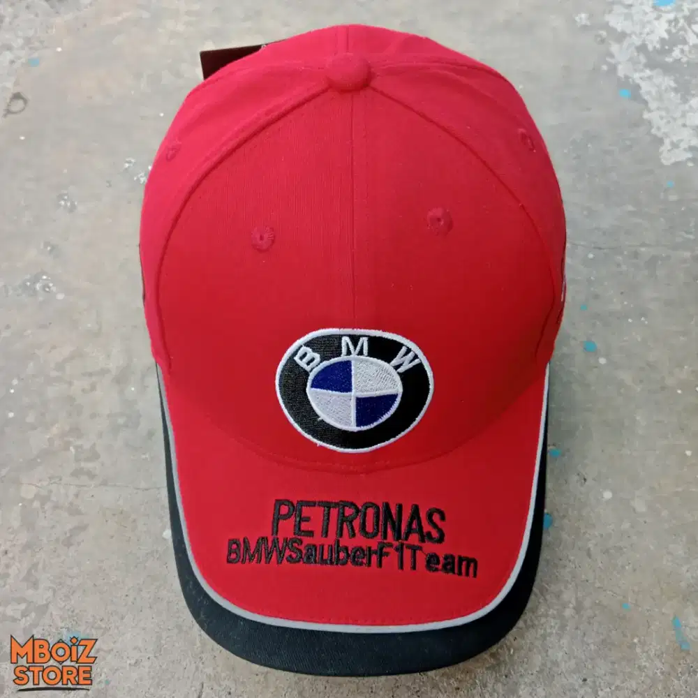 Topi BMW Red ( Ready Stok, Harga Nett, Pass, Free ongkir)