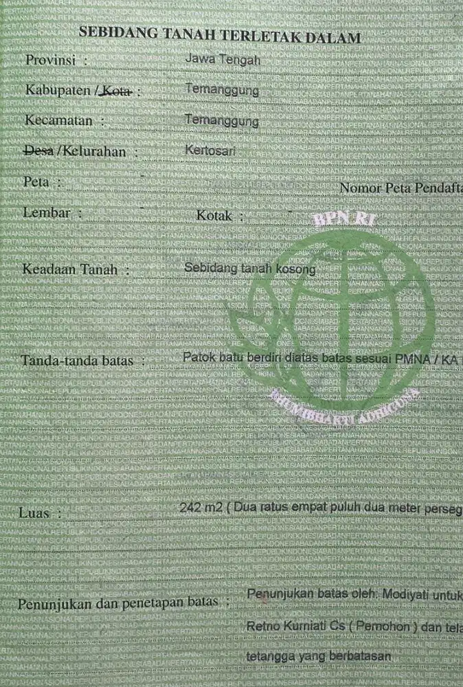 Cepat2 Dijual Tanah Pekarangan dengan Rumahnya di pusat kota