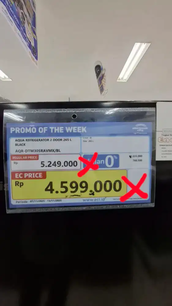 Kulkas 2 pintu AQUA 265 L (BARU!)