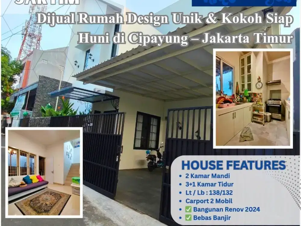 NOVEMBER CERIA SPECIAL SALE 1,9 JADI 1,75 M SAJA!!  Dijual Rumah Bagus & Kokoh Renovasi 2024 – Cipayung Jakarta Timur 335