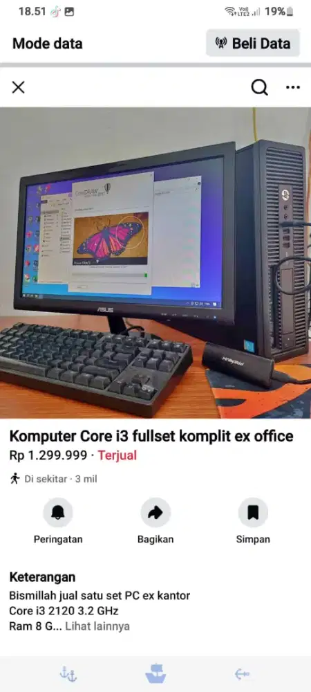 Komputer Intel Core i5 fullset komplit