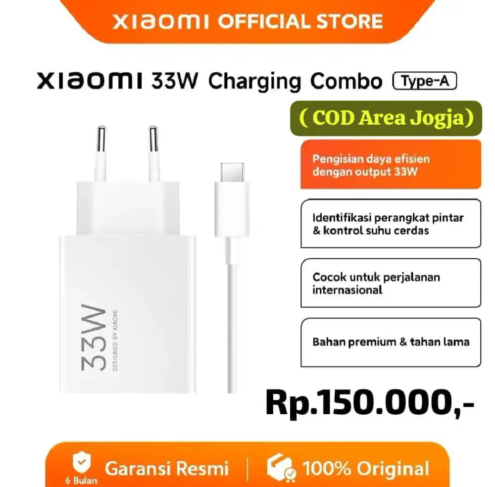 Charger Original Xiaomi 33watt ( TURBO CHARGE )