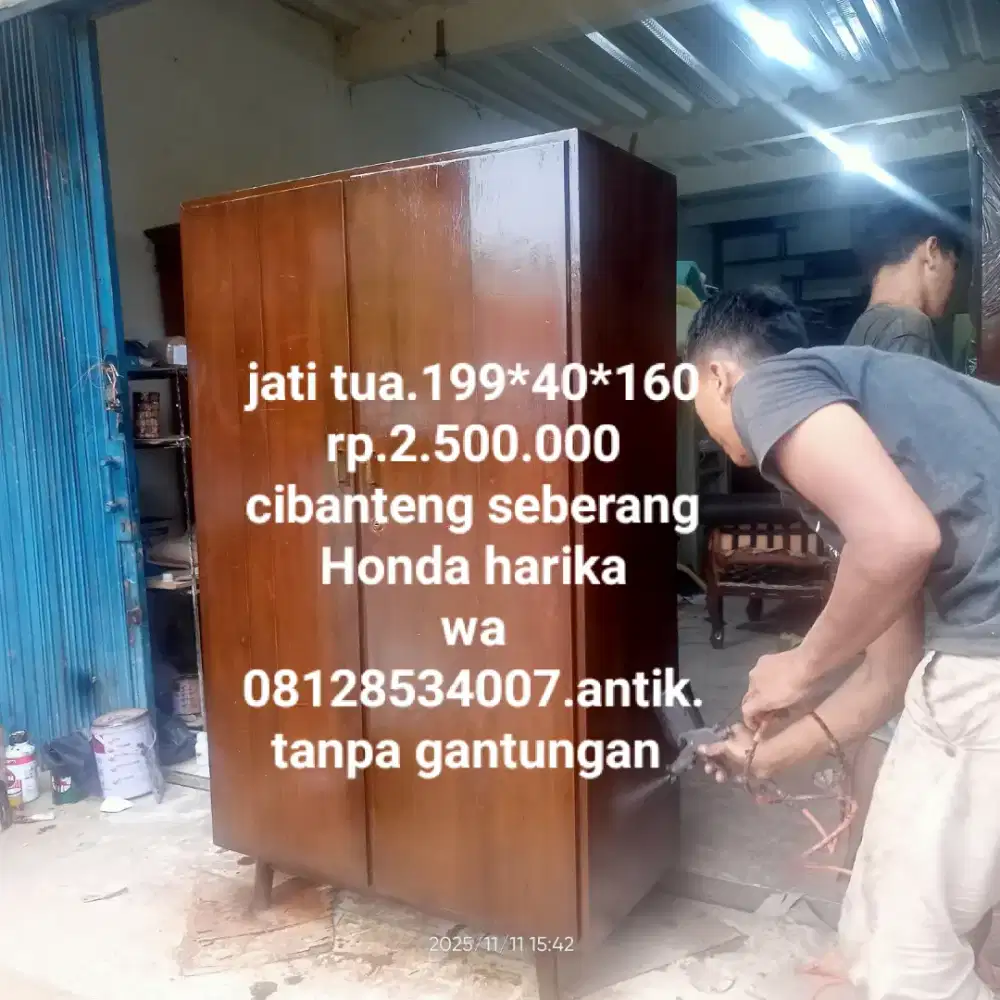 Lemari antik kayu jati bekas dah melamin tua lawasbogor