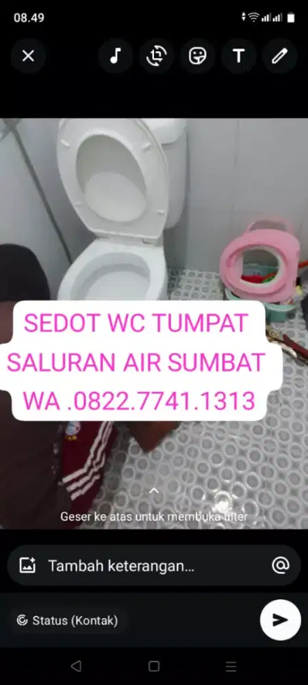 Wc Tumpat Sedot saluran air sumbat Westafel mampet