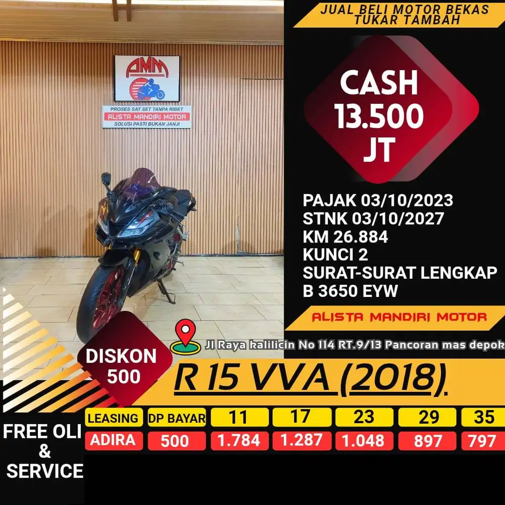 YAMAHA R 15 V3 TH 2018 BISA BAYAR VIA CC / PAYLATER