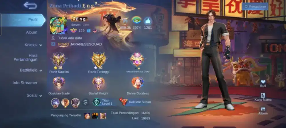 Jual Akun MLBB full skin 500+