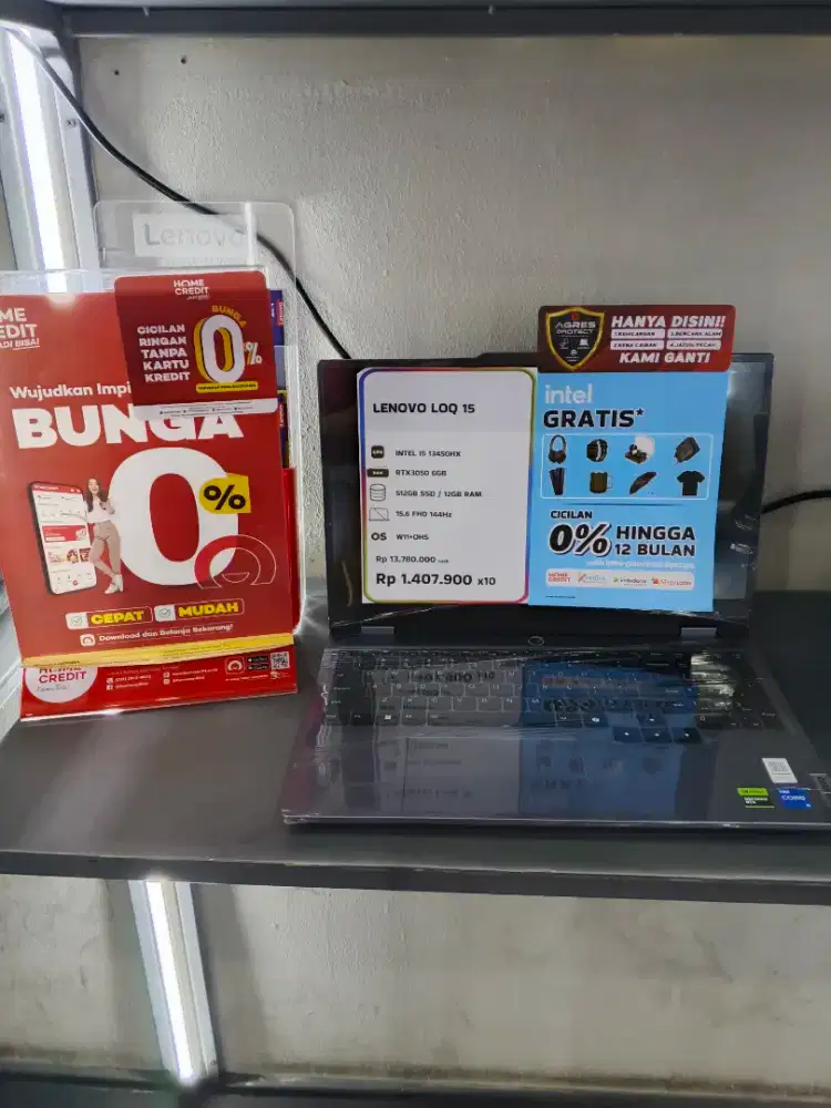 Laptop Lenovo LOQ 15 – RTX 3050 Core i5 13450HX|Mulai 1,3Jutaan/Bulan