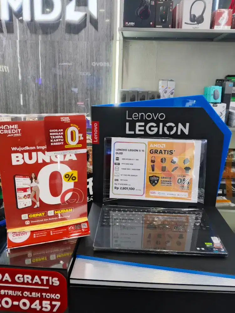Lenovo Legion S 15 OLED|Ryzen 7 7840HS|RTX 4060 8GB| Mulai 2,8Jt/Bulan