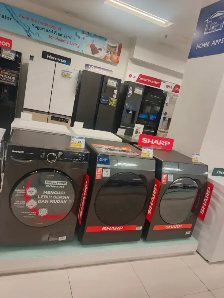 M cuci sharp 12,5kg inverter promo spesial elektronik city MBK LT 2