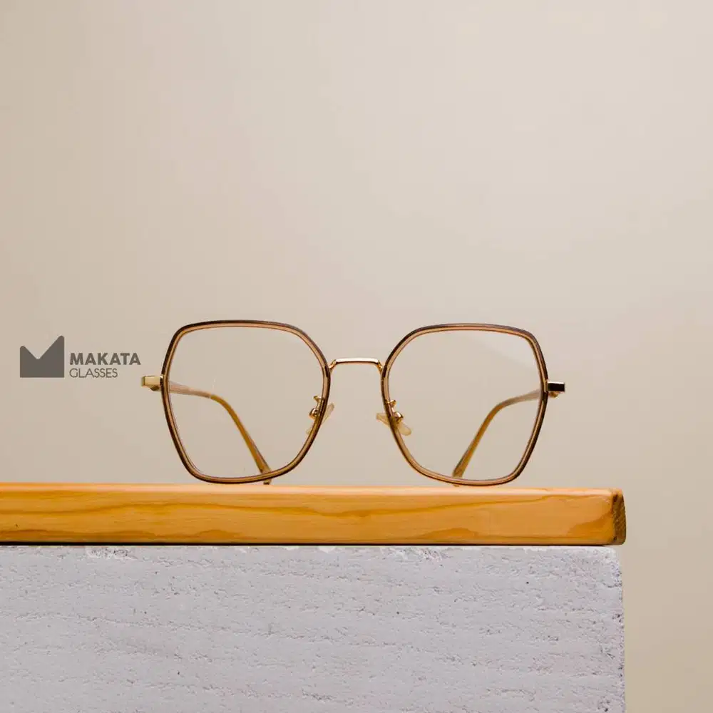 MakataGlasses - Kacamata Hexagonal Semi Oversize - SAGUPI 05