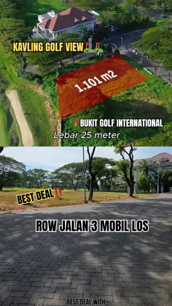 Hot listing kavling siap bangun dengan view golf di citraland surabaya