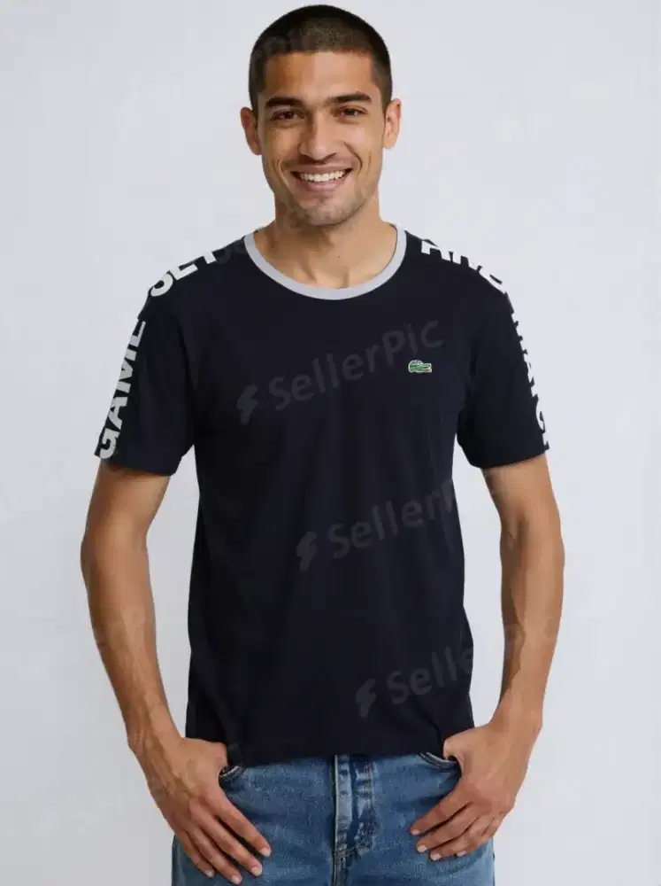 T-shirt Lacoste Spell Out black colour Size No.5