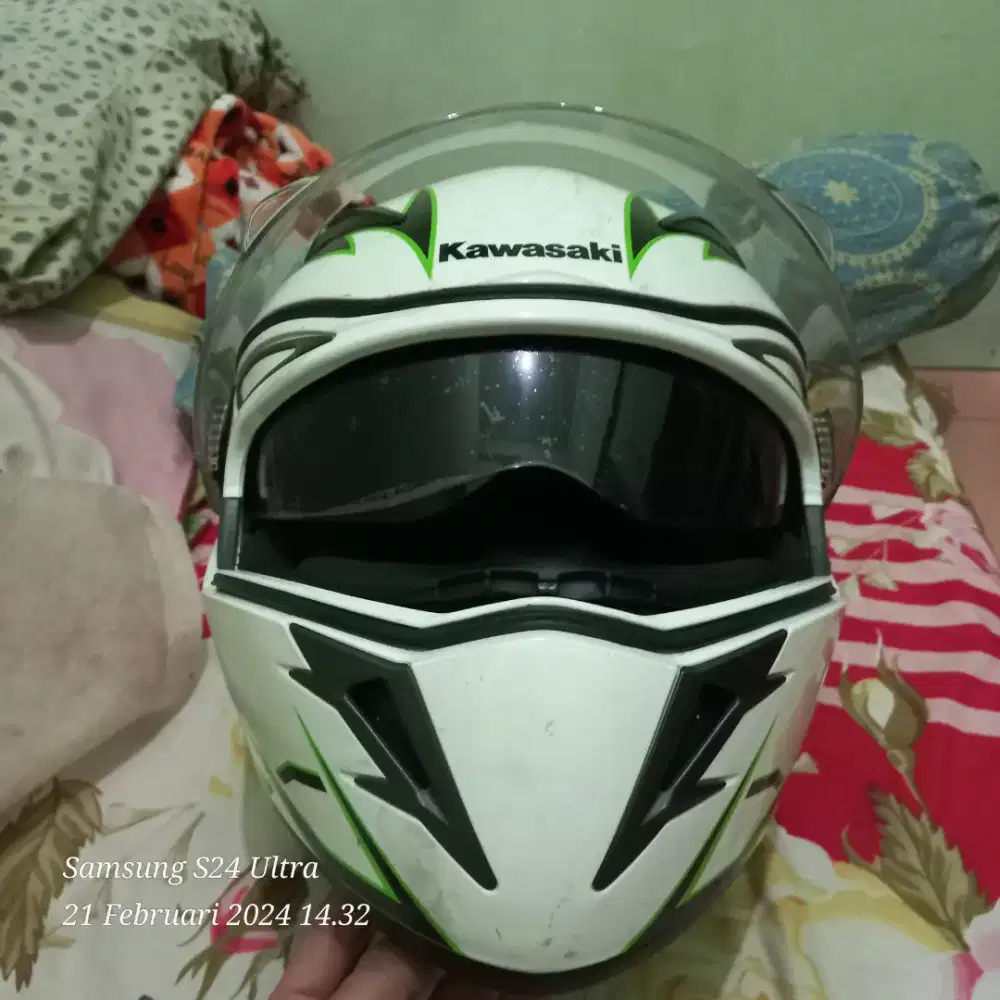 Helm Full Face Double Visor Kawasaki