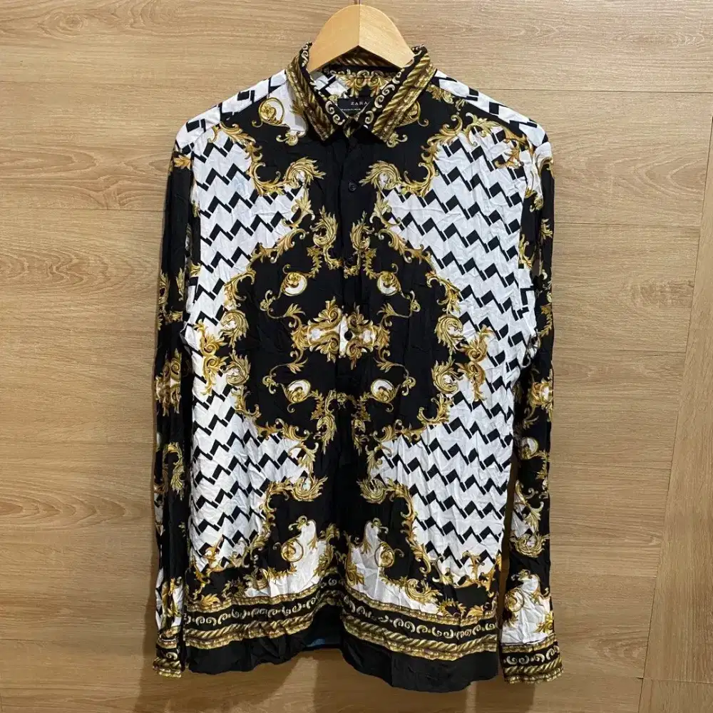 Zara Man Silk Kemeja Motif Batik Pria Original Size M