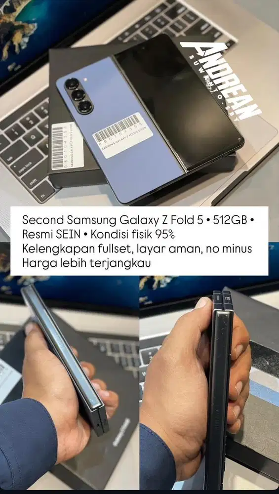Samsung Z fold 5 12/512gb kondisi 95% minus casing ga mulus