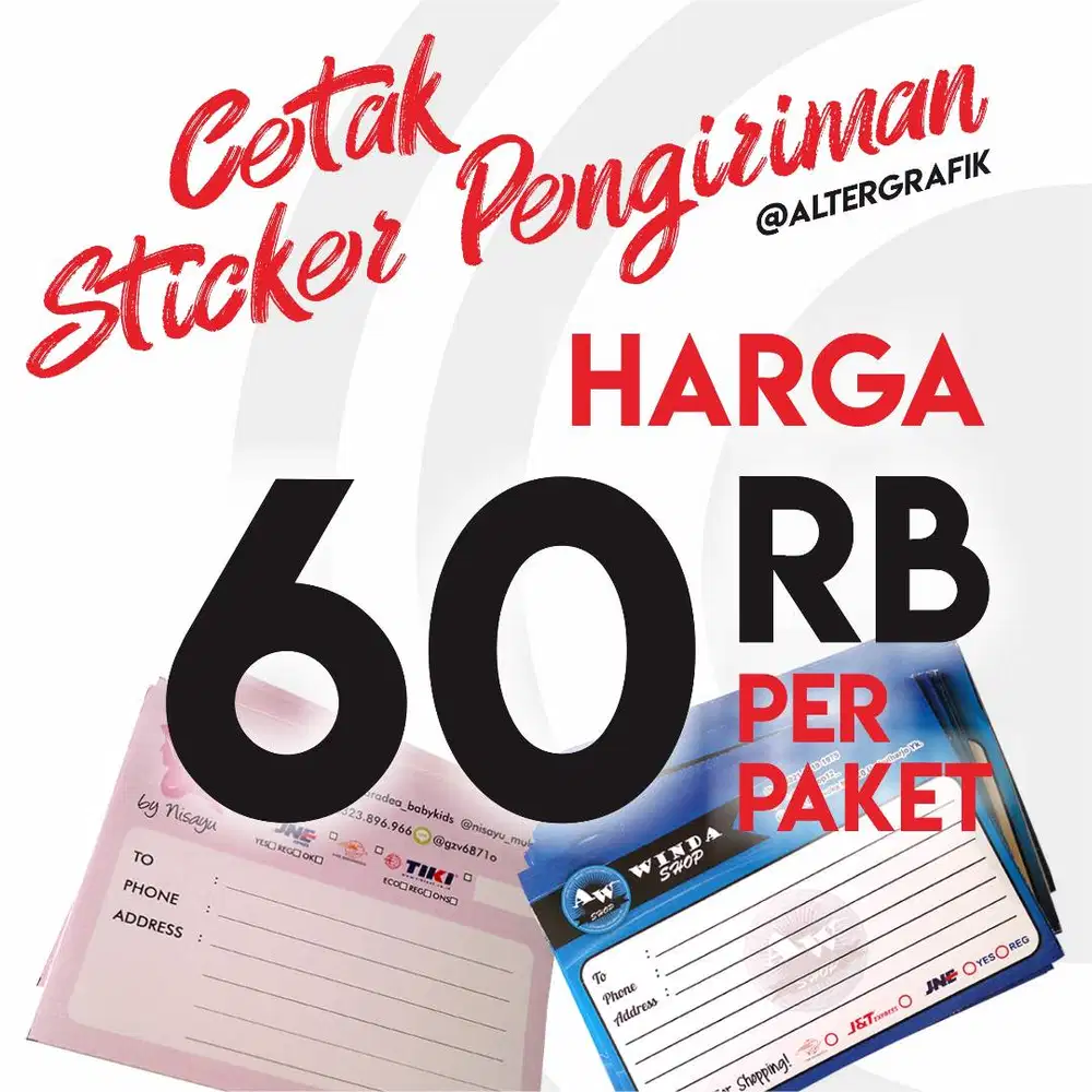 Print Sticker Pengiriman Paket Online Shop Harga 60rb/paket