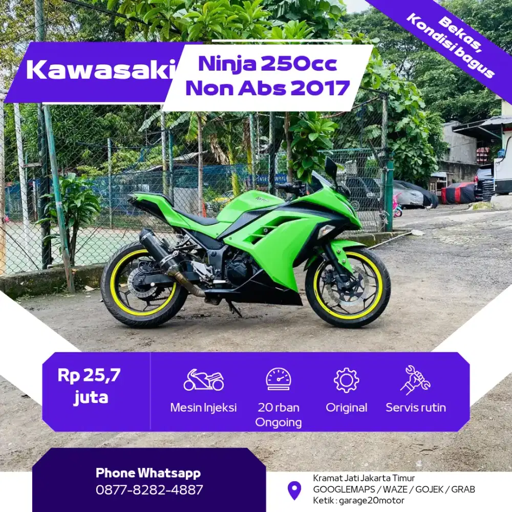 Kawasaki ninja 250cc non abs Tahun 2017