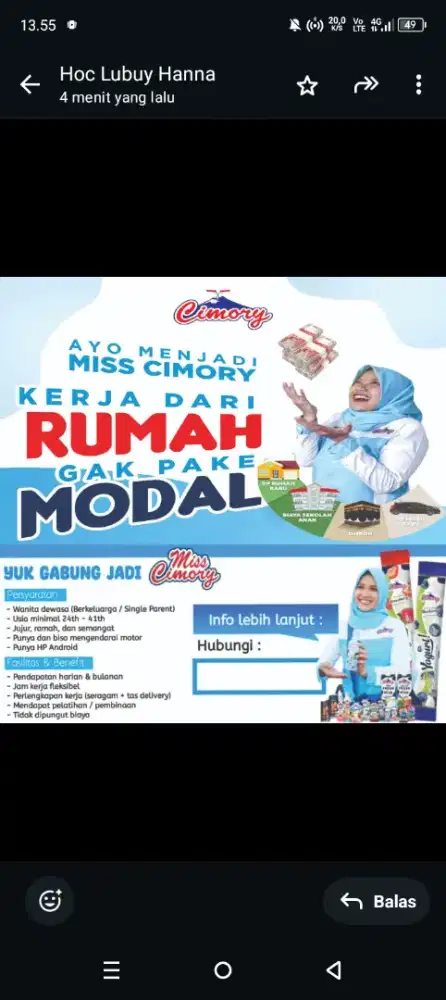 Lowongan kerja Miss cimory