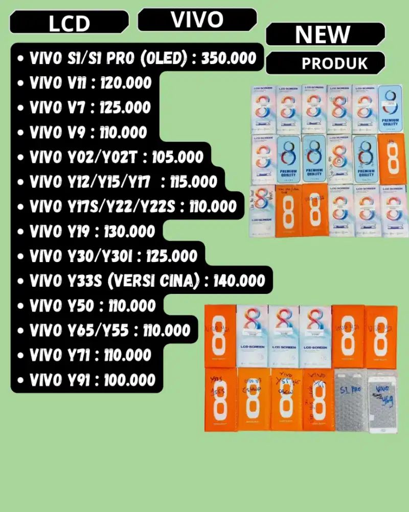 Lcd semua tipe hp (untuk stok bisa langsung chat)