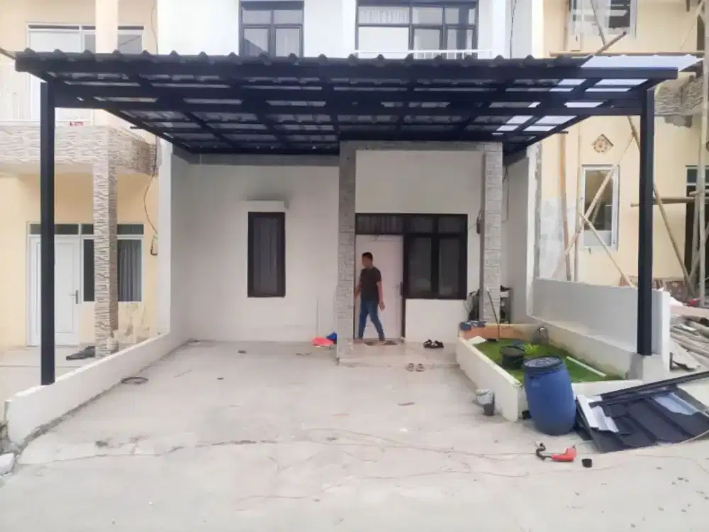 Kanopi baja ringan cat hitam trima beres dan rapi