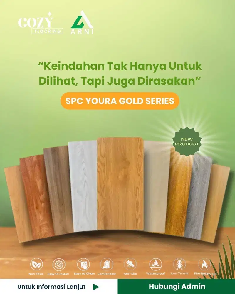 SPC Lantai Youra Gold Series Tebal 7mm | Include IXPE | Lantai Klik