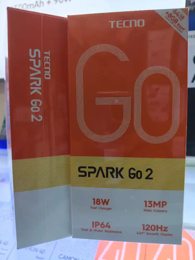 Tecno Spark GO 2 4GB+4GB/64GB ,Baru,Segel Box,Garansi Resmi,Original