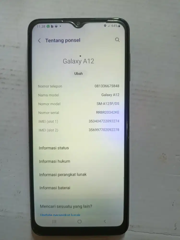Samsung A12 6/128 Bekas