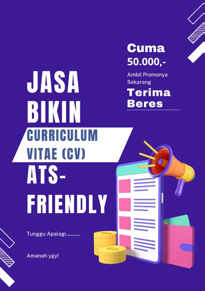 Jasa pembuatan CV lamaran kerja Ats friendly terpercaya