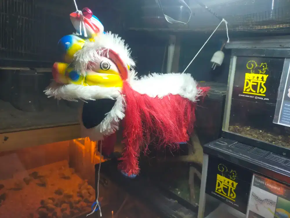 Barongsai gantung, mainan anak, bisa mangap dan suara lonceng