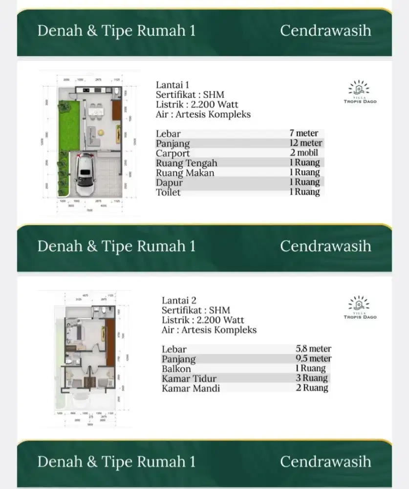 Rumah Idaman selangkah ke Kota Bandung 2 lantai 1M an Dp promo 10jt