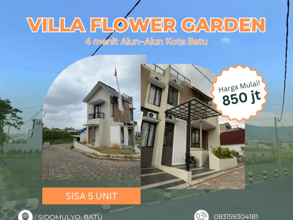 Villa Flower garden Hunian Nyaman di Kawasan Premium Batu