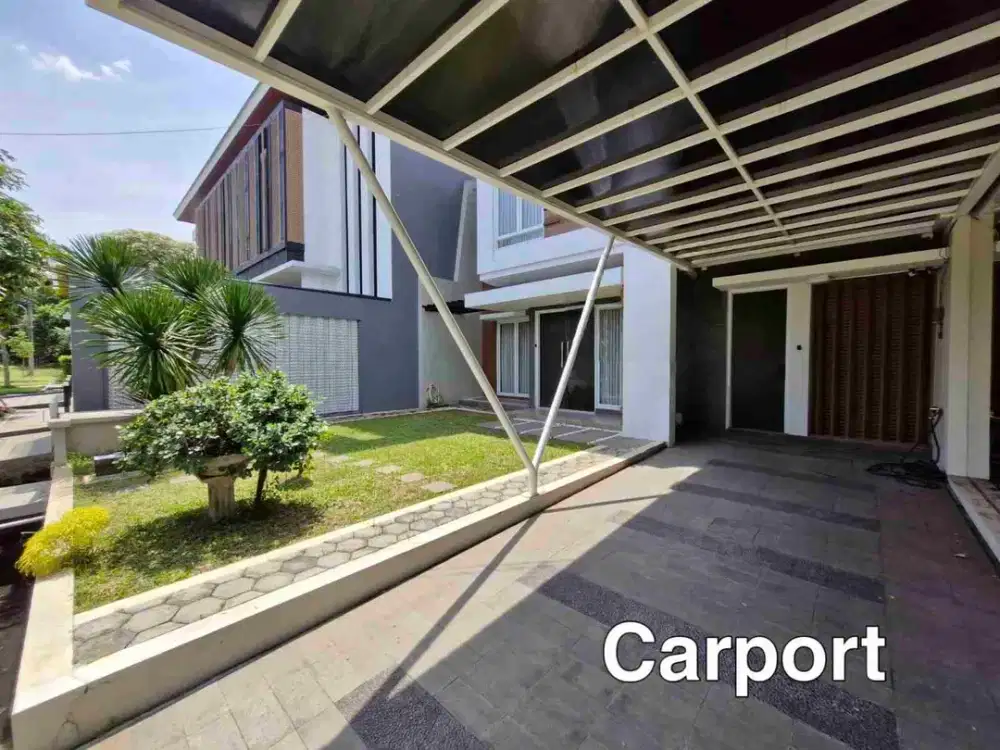 Dijual rumah mewah depan taman cluster di kirana pulogebang LT240 LB180 furnished