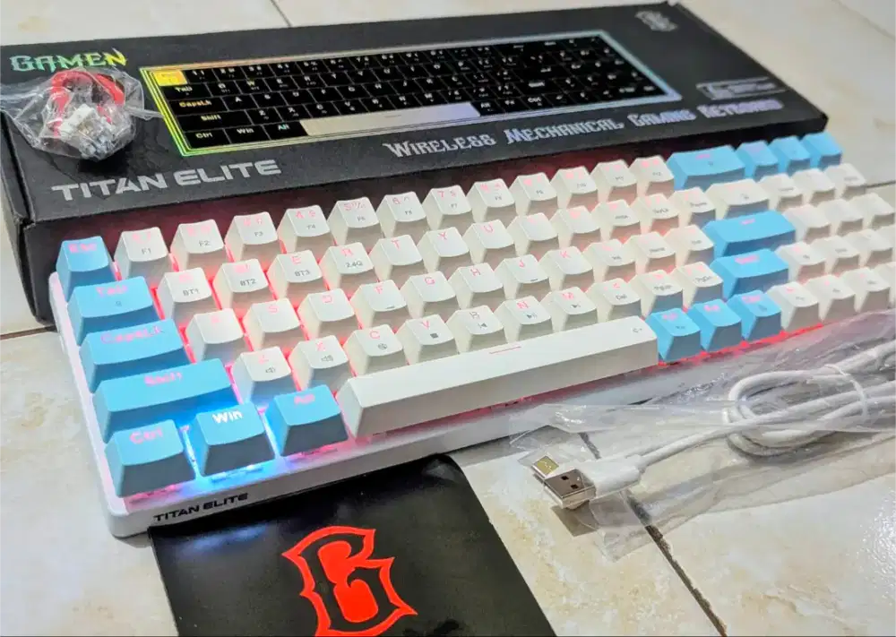Keyboard GAMEN TITAN ELITE /3 koneksi (bluetooth, wireless, & Wired)