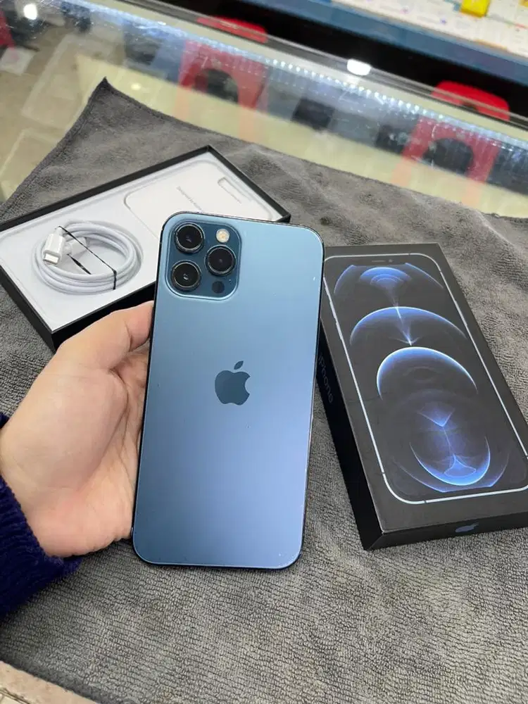 Iphone 12pro max 128 Blue ex inter regis kemenprin fullset