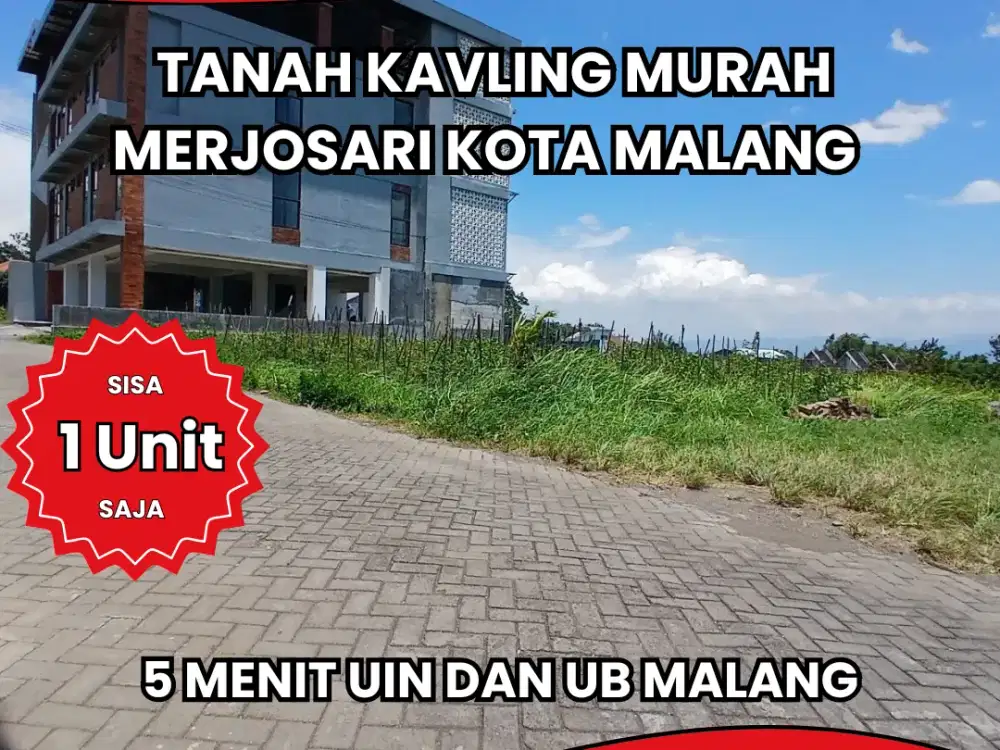 Tanah Kavling Merjosari Kota Malang 5 Menit UIN dan UB 1 Unit Terakhir