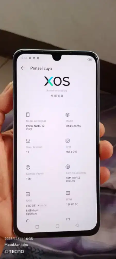 Infink not 12   2023  8+8/128 pmkyan ja  NFC