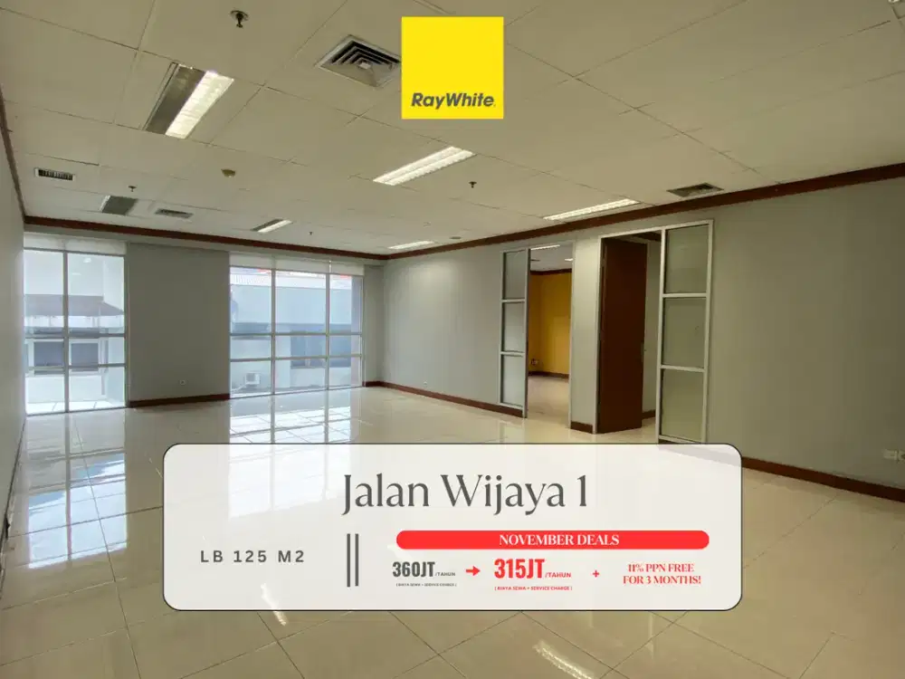 Disewakan Murah! Kantor/Tempat Usaha di Premium Area Jl Wijaya, Kby Baru