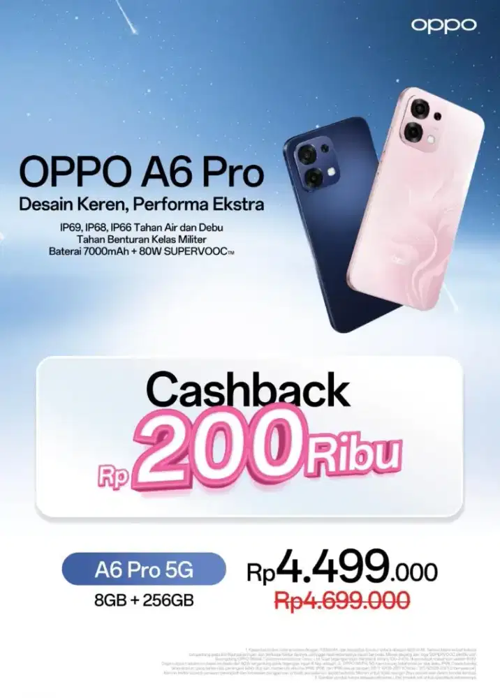 PROMO CASHBACK 200 RIBU || HP OPPO A6 PRO 5G || BISA CICILAN KTP AJA