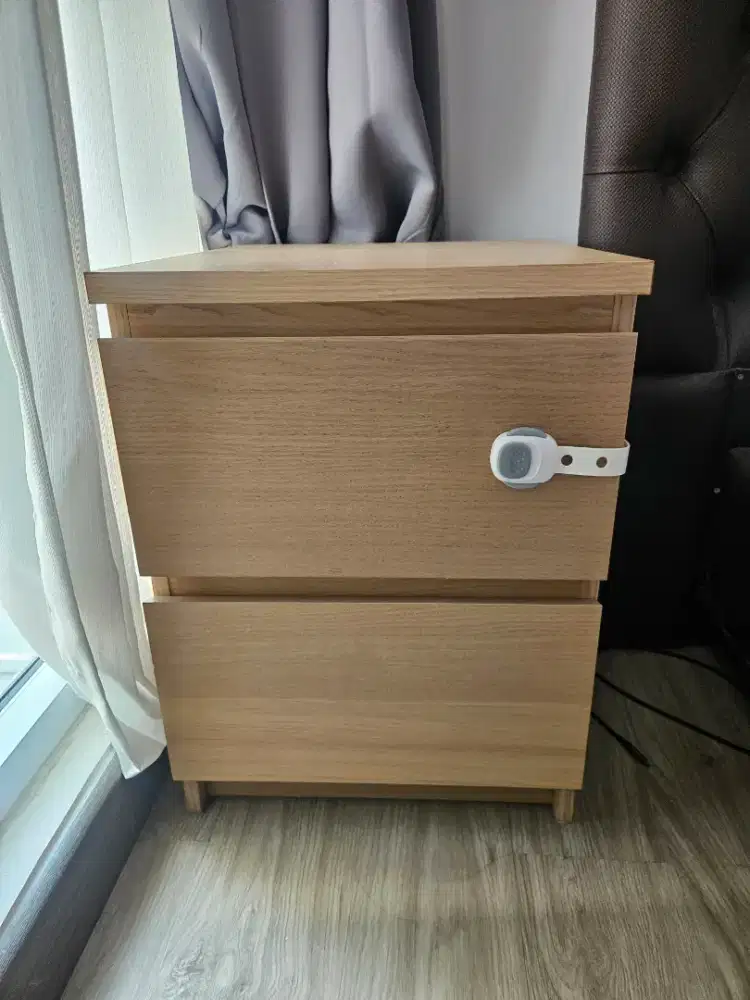 Table IKEA MALM 2 Laci 40x55 cm – Oak, Mulus (Bisa Beli 1 atau 2)