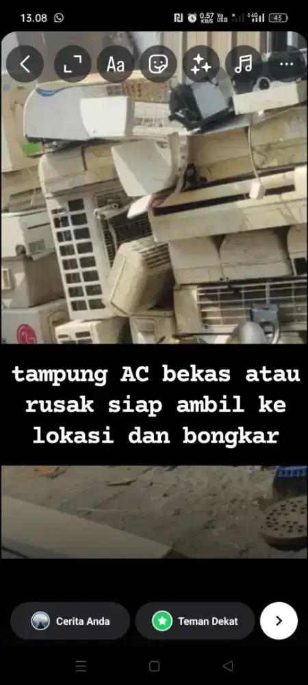 Terima AC bekas segala kondisu